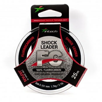 Повод. мат. флюрокарбоновый Intech FC Shock Leader  25м 1,3 кг/0,141 мм. Прозрачный 