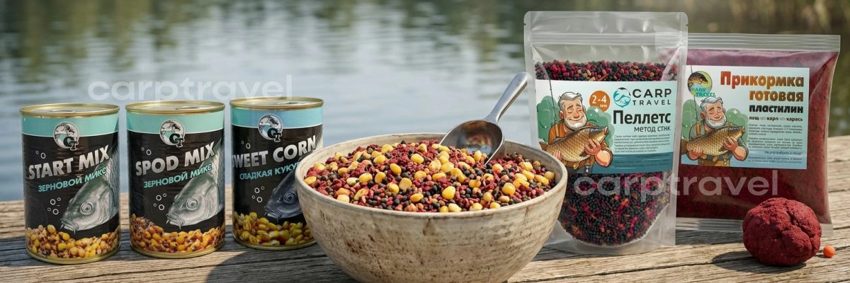 Рабочий микс на леща: зерно, пеллетс, пластилин. Всё от CarpTravel Рабочий микс на леща: зерно, пеллетс, пластилин. Всё от CarpTravel