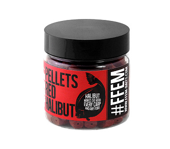 Пеллетс FFEM Baits насадочный Pellets  Red Halibut 14мм 100 г (Красный палтус) Просверленный  