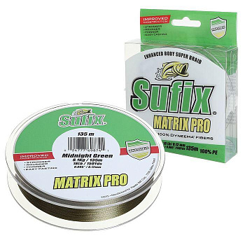 Плетеный шнур Sufix Matrix Pro  135м 22,8кг/0,25мм (Зеленый) 