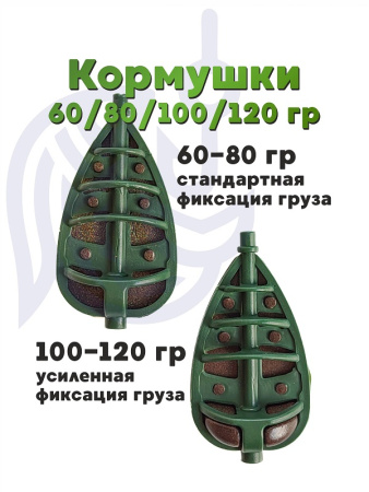 Набор неоснащенных кормушек 4 шт+ топтушка  Tackle Fish Wide XL Flat Method 100г