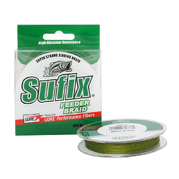 Плетеный шнур Sufix Feeder braid  100м 5,4кг/0,12мм (Зеленый) 