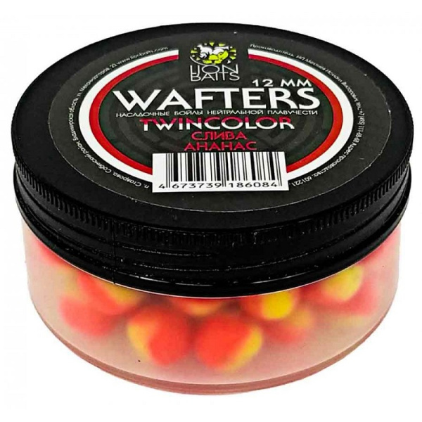 Бойлы нейтральные Lion Baits Wafters twincolor  Tiger Nut-Corn 12мм 40 г (Тигровый орех - Кукуруза )