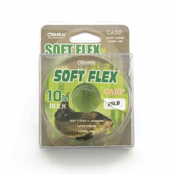 Повод. мат. без оболочки Caiman Soft Flex  10м 25l  (Dark Green)