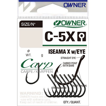 Крючки с колечком Owner Carp Iseama X Size 10 Никель 